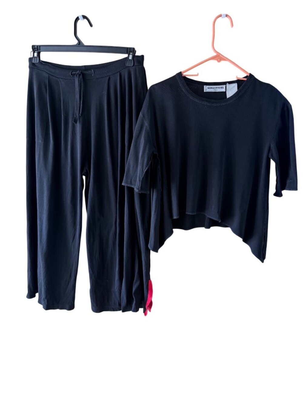 Sonia Rykiel Womens Lounge Set Size Small Black Pure Cotton Lounge Vintage